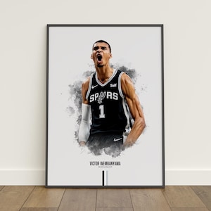 Victor Wembanyama Poster, Basketball Poster, NBA Poster, Sport Poster, San Antonio Spurs, Wanddekoration, Basketball Schlafzimmer Dekor, NBA Geschenk