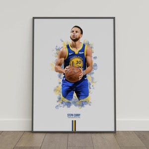 Póster de Steph Curry, póster de baloncesto, póster de la NBA, póster deportivo, Golden State Warriors, decoración de pared, decoración de dormitorio de baloncesto, regalo de la NBA