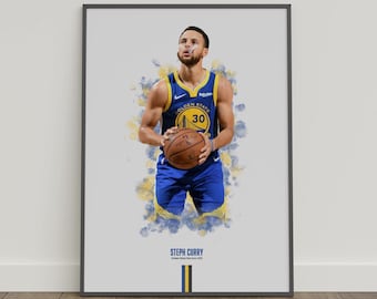 Steph Curry Poster, Basketball Poster, NBA Poster, Sports Poster, Golden State Warriors, Wall Art Decor, Basketball Bedroom Decor, NBA Gift