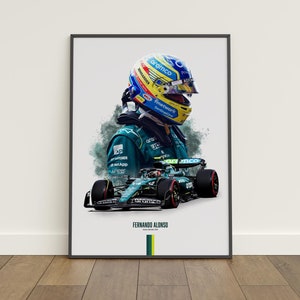 Fernando Alonso 2024 Poster, Formula 1 Poster, Car Poster, Sports Poster, Aston Martin, Wall Art Decor, Formula 1 Bedroom Decor, F1 Gift