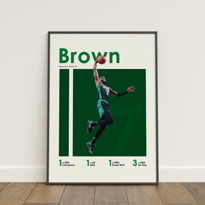 Jaylen Brown Poster, Basketball Poster, NBA Poster, Sports Poster, Boston Celtics, Wall Art Decor, Basketball Bedroom Decor, NBA Gift