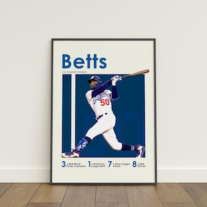 Mookie Betts Los Angeles Dodgers Poster: MLB Baseball Wall Art (Digital Download)