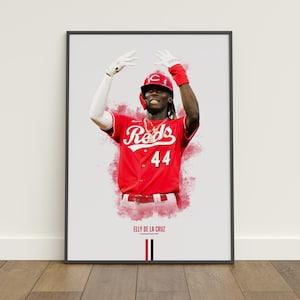Elly De La Cruz Poster, Baseball Poster, MLB Poster, Sports Poster, Cincinnati Reds, Wall Art Decor, Baseball Bedroom Decor, Baseball Gift