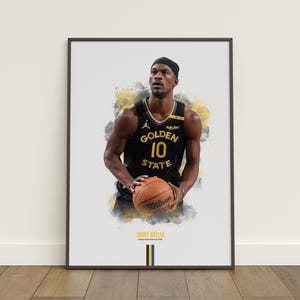 Póster de Jimmy Butler, póster de baloncesto, póster de la NBA, póster deportivo, Golden State Warriors, decoración de pared, decoración de dormitorio de baloncesto, regalo de la NBA