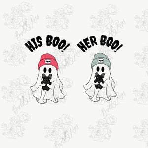 His and Hers Halloween, His Boo, Her Boo, Halloween SVG, Halloween PNG, Halloween Digital Files, Halloween Couple, Gifts