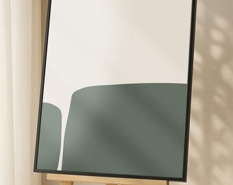 Salbeigrüne Wandkunst - Japandi Abstrakter Druck Minimalistischer digitaler Download