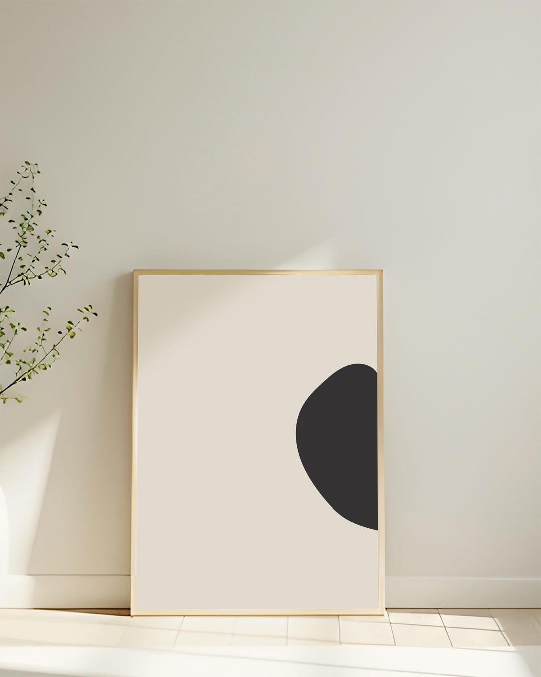 Minimalist Abstract Black Art Print Neutral Wall Poster Modern Organic ...