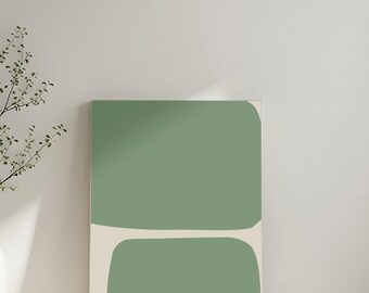 Soft Green Abstract Wall Art Print  Minimalist Decor  Calm Neutral Wall Poster Digital Download