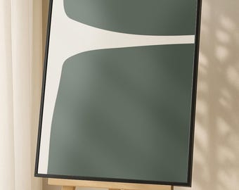 Salbeigrüne Wandkunst - Japandi Abstrakter Druck Minimalistischer digitaler Download