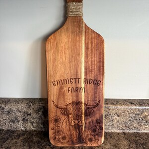 Custom Highland Cow Wood Charcuterie Board image 5