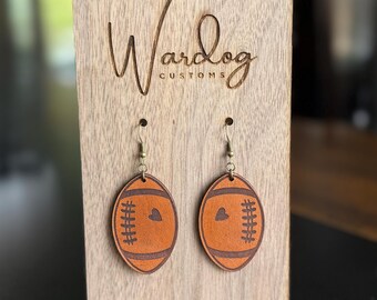 Football Earrings |Leather|