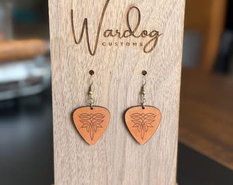 Pendientes de puntada de bota de cuero