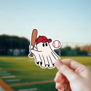 4 Pegatinas halloween de vinilo, resistente al agua, perfecta para exteriores e interiores, fantasmas baloncesto, fútbol, béisbol, tenis