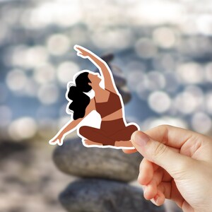 4 Pegatinas yoga de vinilo, resistente al agua, perfecta para exteriores e interiores, poses yoga, meditación, cuidado personal, relajación