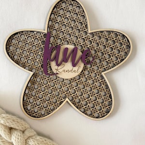 Boho Rattan Flower, Cane Flower, Wicker Flower, Rattan, Rattan Name, Nursery Decor