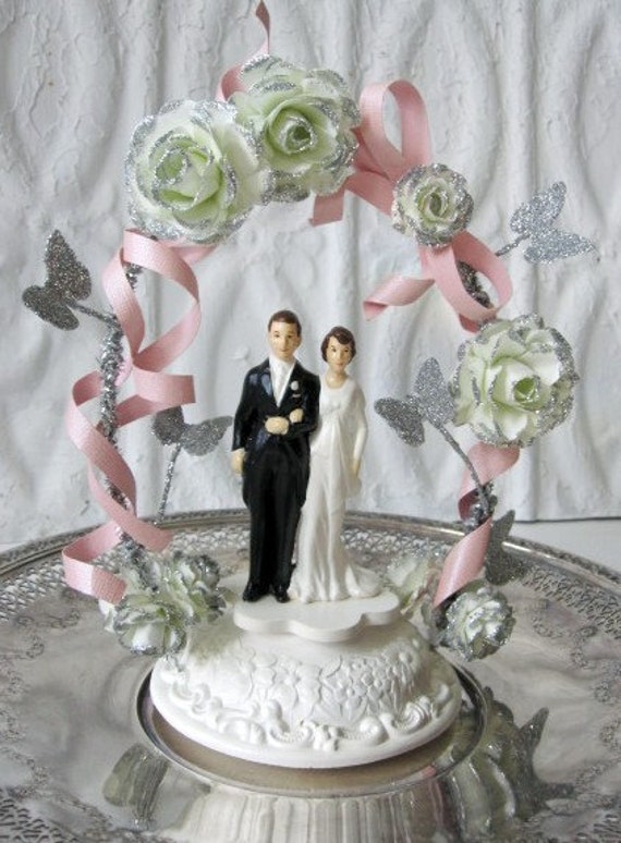 Items similar to Wedding Cake Topper Vintage Inspired handmade