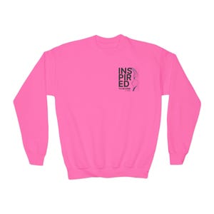 JoMaine Inspired Kindness Youth Crewneck Sweatshirt, Cozy Kids Sweatshirt, Warm Winter Layer, Gift for Teens, Motivational Apparel