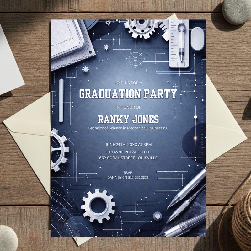 Engineering Invitation - Etsy