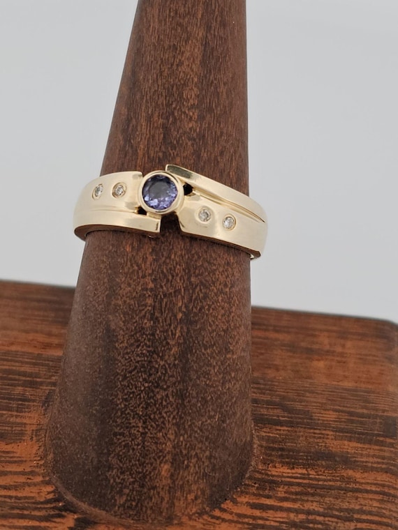 14k Tanzinite & Diamond Ring - image 1