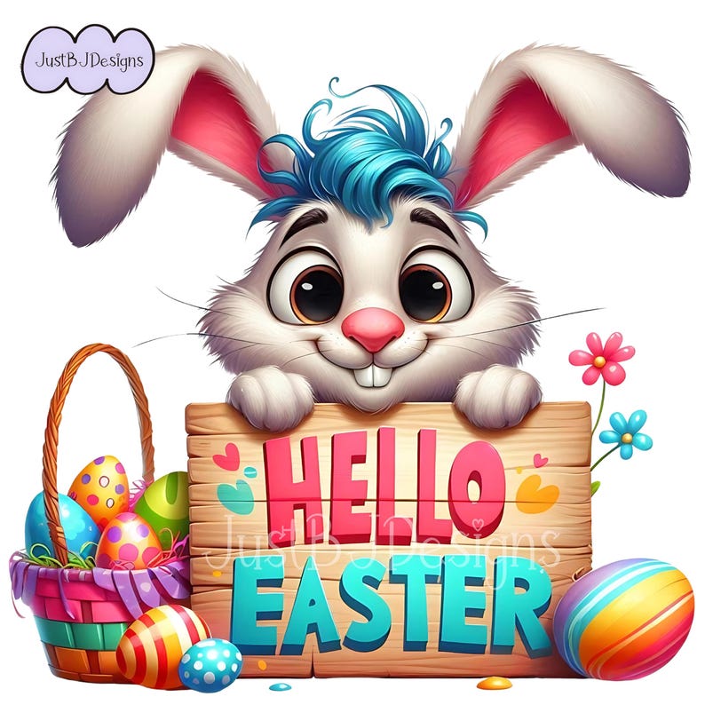 Paquete de imágenes prediseñadas del Conejo de Pascua: 25 imágenes de alta resolución + 10 gratis (descarga digital) imagen 5