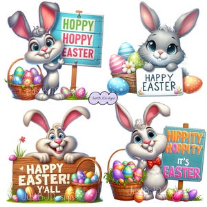 Paquete de imágenes prediseñadas del Conejo de Pascua: 25 imágenes de alta resolución + 10 gratis (descarga digital) imagen 10