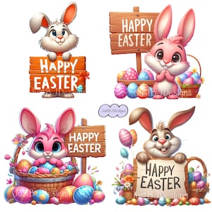 Paquete de imágenes prediseñadas del Conejo de Pascua: 25 imágenes de alta resolución + 10 gratis (descarga digital) imagen 9