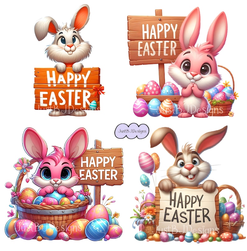 Paquete de imágenes prediseñadas del Conejo de Pascua: 25 imágenes de alta resolución + 10 gratis (descarga digital) imagen 9