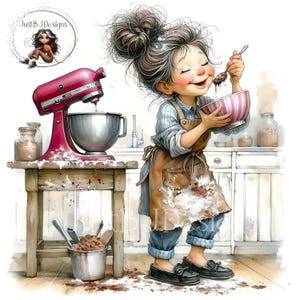 Woman Baker Clipart: 15 High Resolution Images (Digital Download)
