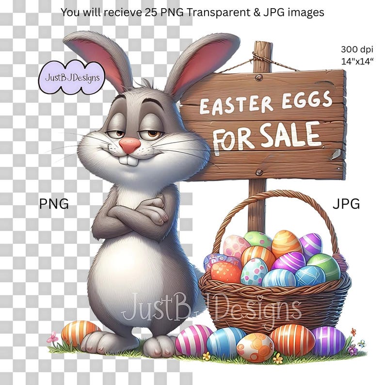 Paquete de imágenes prediseñadas del Conejo de Pascua: 25 imágenes de alta resolución + 10 gratis (descarga digital) imagen 2