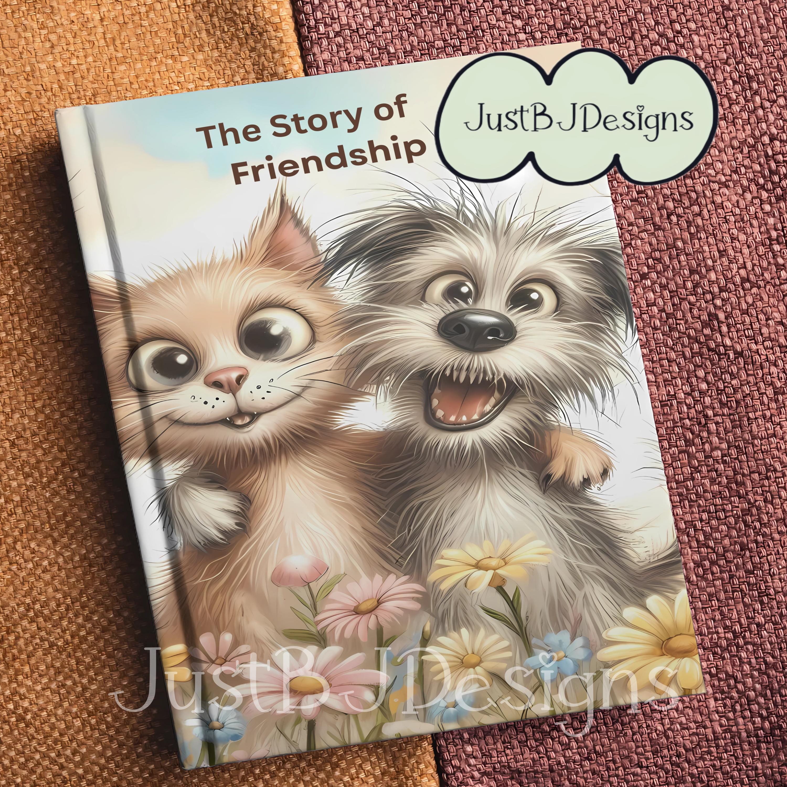 Pastel Cat and Dog Friendship Prints: Whimsical Clipart