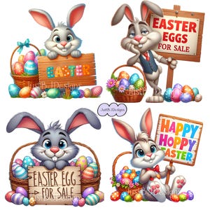 Paquete de imágenes prediseñadas del Conejo de Pascua: 25 imágenes de alta resolución + 10 gratis (descarga digital) imagen 7