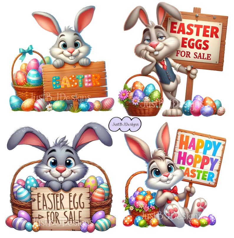 Paquete de imágenes prediseñadas del Conejo de Pascua: 25 imágenes de alta resolución + 10 gratis (descarga digital) imagen 7