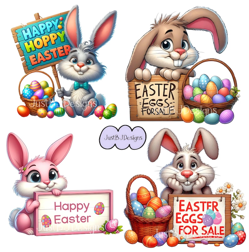 Paquete de imágenes prediseñadas del Conejo de Pascua: 25 imágenes de alta resolución + 10 gratis (descarga digital) imagen 6