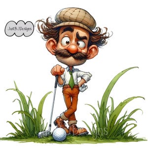 Eigenzinnige grillige golfer mannen clipart-20 afbeeldingen met hoge resolutie - digitale download