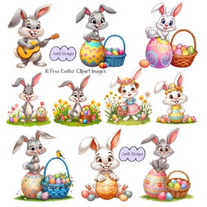 Paquete de imágenes prediseñadas del Conejo de Pascua: 25 imágenes de alta resolución + 10 gratis (descarga digital) imagen 11