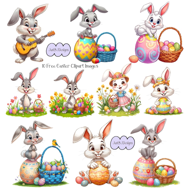 Paquete de imágenes prediseñadas del Conejo de Pascua: 25 imágenes de alta resolución + 10 gratis (descarga digital) imagen 11