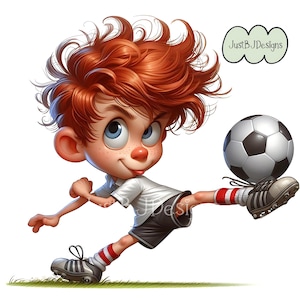 Soccer Player Clipart: Boy or Girl - 20 High-Resolution PNG-JPG Images - Digital Download