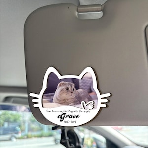 Haustier Gedenkfoto Auto Visierclip personalisiert, Katzenliebhaber Visierclip, Geschenk für Hund Papa, Haustier Sympathie Geschenk