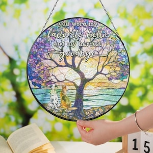 Dog Memorial Suncatcher Personalized, Loss of Dog Light Catcher, Pet Sympathy Ornament, Dog Glass Art, Pet Keepsake Glass Suncatcher