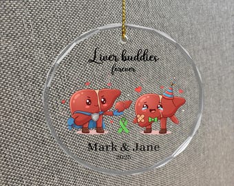 Personalisierte Leber Transplantation Ornament, Leber Weihnachtsverzierung, Leber Empfänger Geschenk, mein neues Leber Weihnachtsandenken