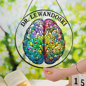 Personlig hjärnsolfångare, glasljusfångare för fönsterhängande, doktorspresent, examen för läkarstudent