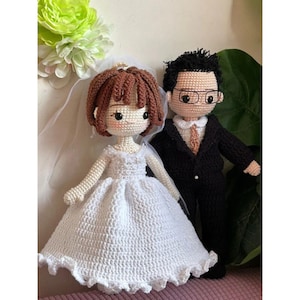 Handgefertigte Paar Puppe Individuell, Valentinstag Geschenke für Sie/Ihn, Hochzeitsgeschenke, Paar Geschenke, Amigurumi Puppe, Look Alike Puppe, Portrait Puppen