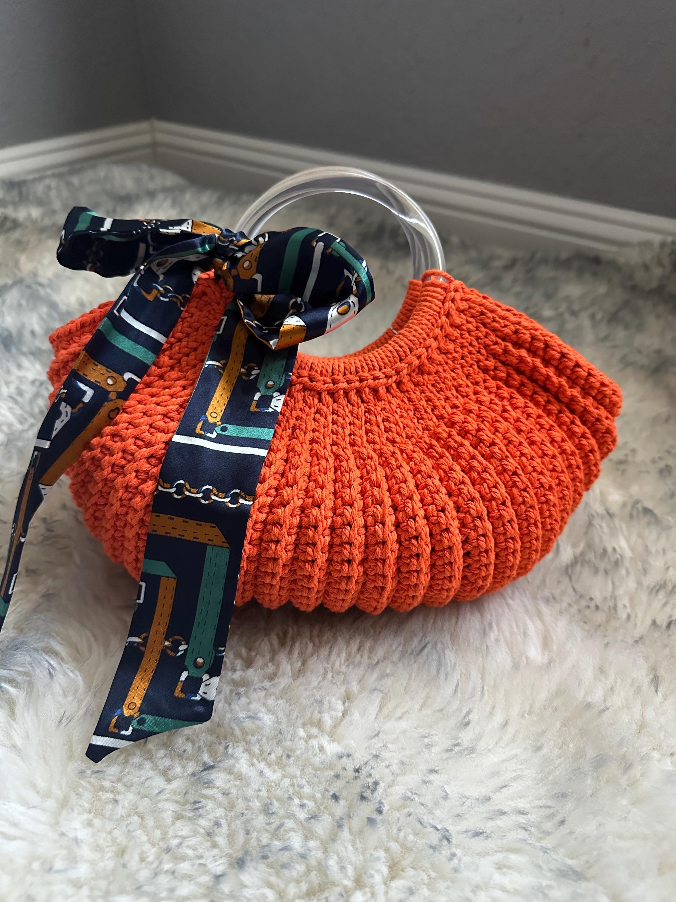 Crochet Shell Bag With Wooden Handle - Etsy