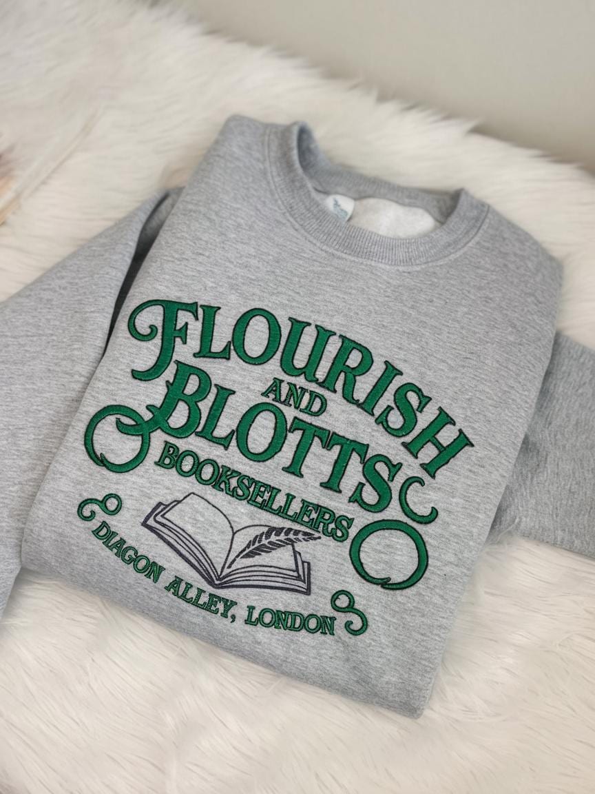 Wizard Book Shop Embroidered Sweatshirt, Universal Studios Hoodie, Subtle T-shirt, Gifts For Book Lovers