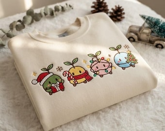 Junimo Christmas Embroidered Sweatshirt, Stardew Valley Crewneck, Cozy Gamer Sweater, Christmas Gift for Gamers