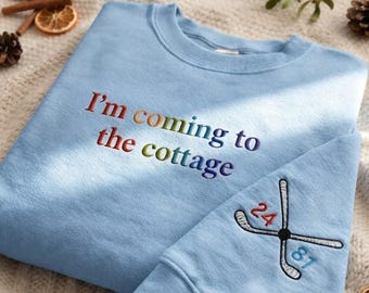 I'm Coming to the Cottage Sweatshirt, Heated Rivalry Embroidered Crewneck, Hockey Romance Shirt, Shane and Ilya Gift