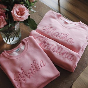Kleinkind Sweatshirt, Kinder Namen Sweatshirt, Baby Sweatshirt mit Rundhalsausschnitt, Kinder Monogramm Pullover Shirt, Namen Sweatshirt, Gesticktes Sweatshirt