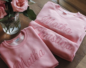 Felpa per bambini, felpa con nome per bambini, felpa girocollo per bambini, maglietta con monogramma per bambini, felpa con nome, felpa ricamata