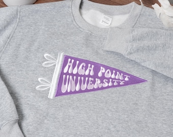 Vintage High Point Universität Hoodie Sweatshirt, Benutzerdefinierte Universität Sweatshirt, Beige personalisierte College Crewneck, benutzerdefinierte Text Geschenk.