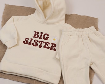 Big Sister Embroidered Sweatshirt,Baby Reveal Outfit, Big Sister Gift, Newborn Sister Sweatshirt, Baby Reveal Outfit, Baby Shower Gift